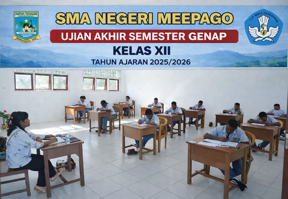 (Siswa Kelas XII SMA Negeri Meepago Jalani UAS Genap 2025/2026)