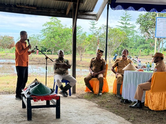 (BPS Nabire Sosialisasikan Sensus Ekonomi 2026 di Penanaman Padi DKP Nabire)