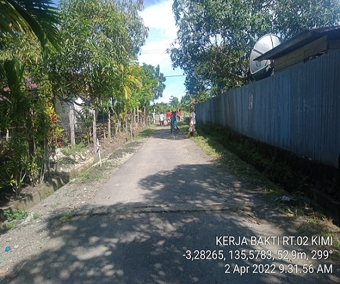 Kerja Bakti Warga RT 02, Kampung Kimi, Nabire, Dalam Rangka Menyambut Ramadhan 1443 H