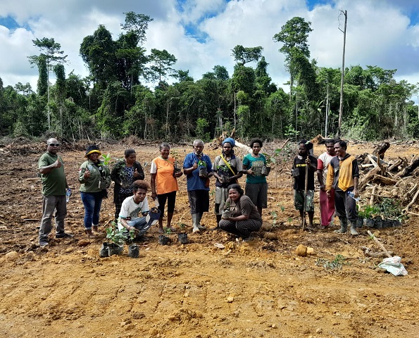 Peringati Hari Desa ASRI Nusantara, Pemerintah Kampung Wanggar Makmur bersama Kelompok Tani Nup Korem Tanam 100 Pohon Pala