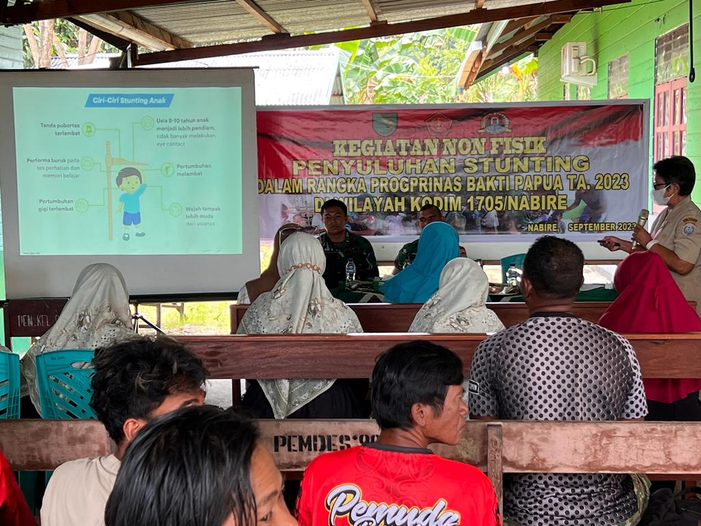 Penyuluhan Stunting Dalam Rangka Proprinas Bakti Papua 2023 di Wilayah Kodim 1705/Nabire