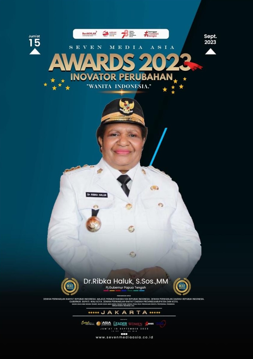 (Penjabat Gubernur Papua Tengah, Ribka Haluk, Sabet Nominasi Wanita Inspiratif Terbaik 2023 dalam Penghargaan Inovator Perubahan Seven Media Asia")
