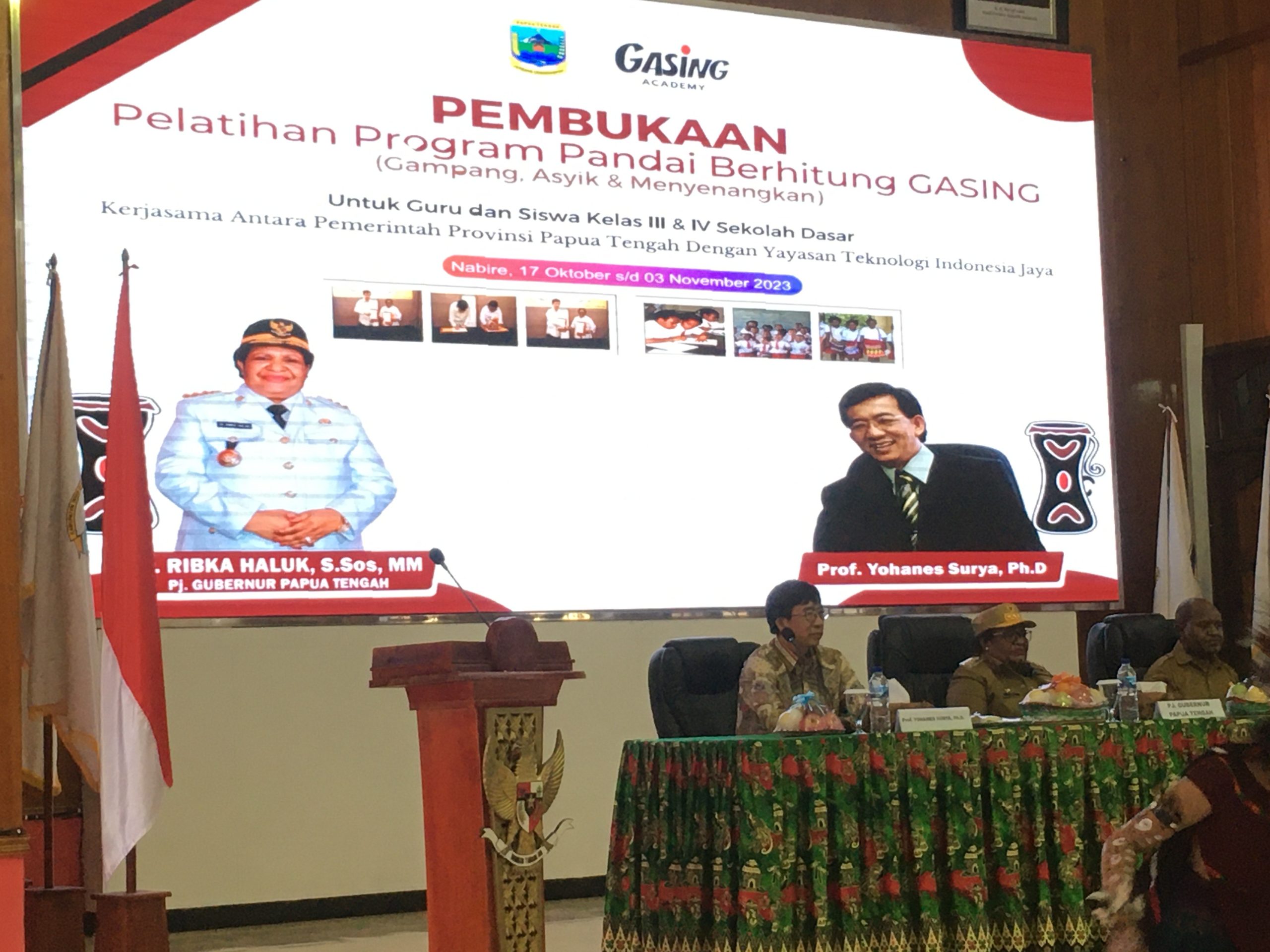 Pj.Gubernur Papua Tengah Gandeng Prof Yohanes Surya Luncurkan Program Pendidikan Berhitung Gasing