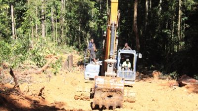 (Puluhan Tahun Terisolasi, Warga Mabou Nabire Bangun Jalan Sendiri)