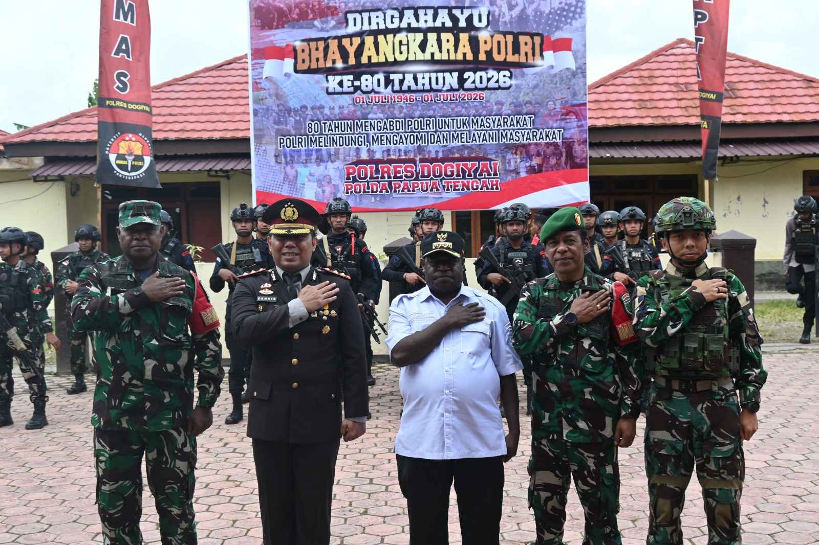 Polres Dogiyai Peringati Hari Bhayangkara ke-80, Ajak Semua Elemen Jaga Kamtibmas