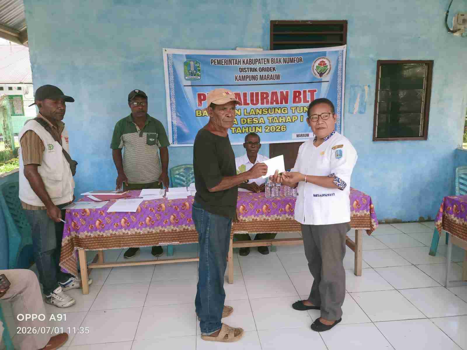 Pemerintah Kampung Marauw Salurkan BLT Dana Desa 2026 kepada 15 KPM
