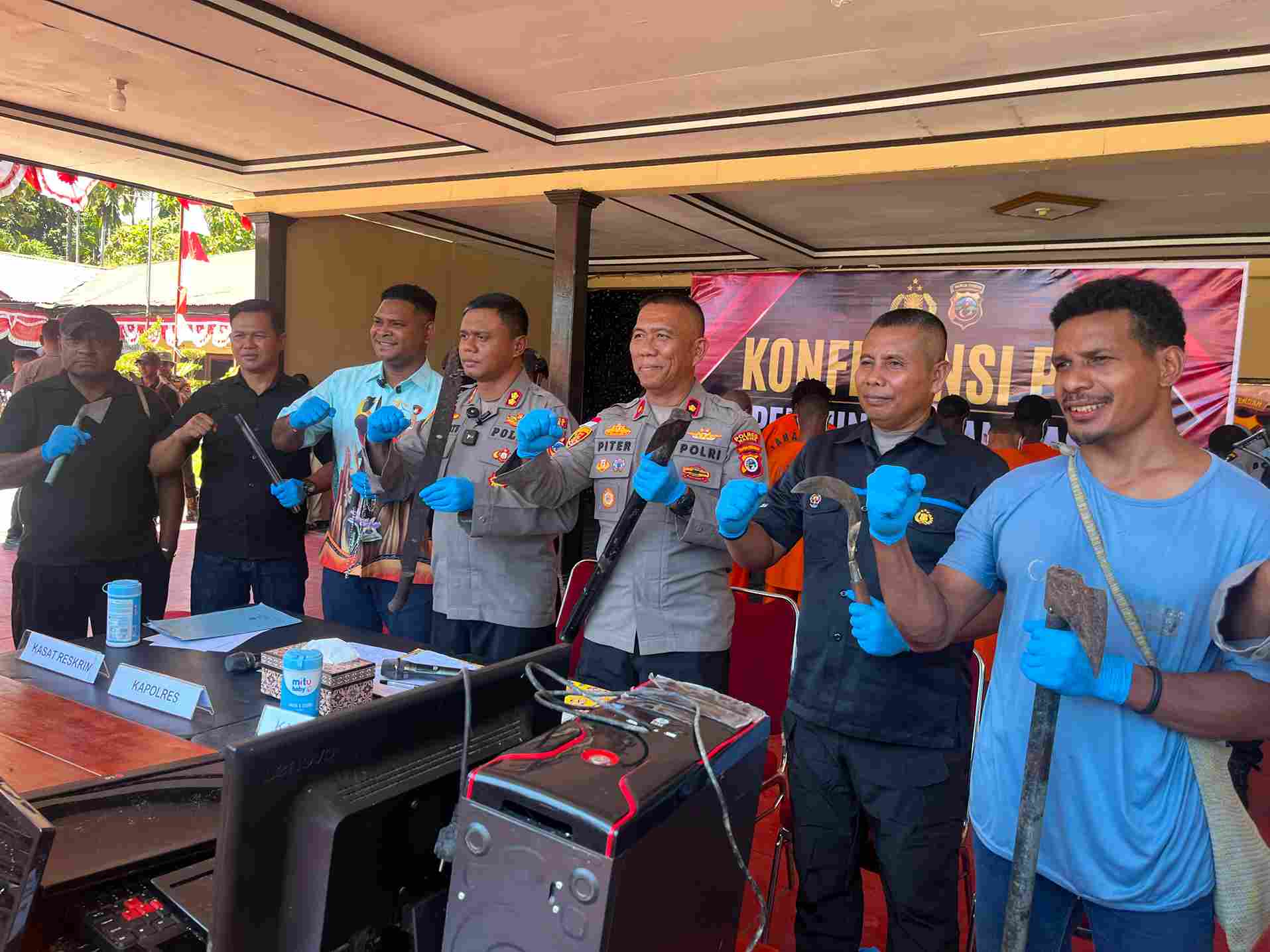 Polres Nabire Ungkap 186 Kasus Kejahatan 3C, 14 Tersangka Curanmor Diamankan
