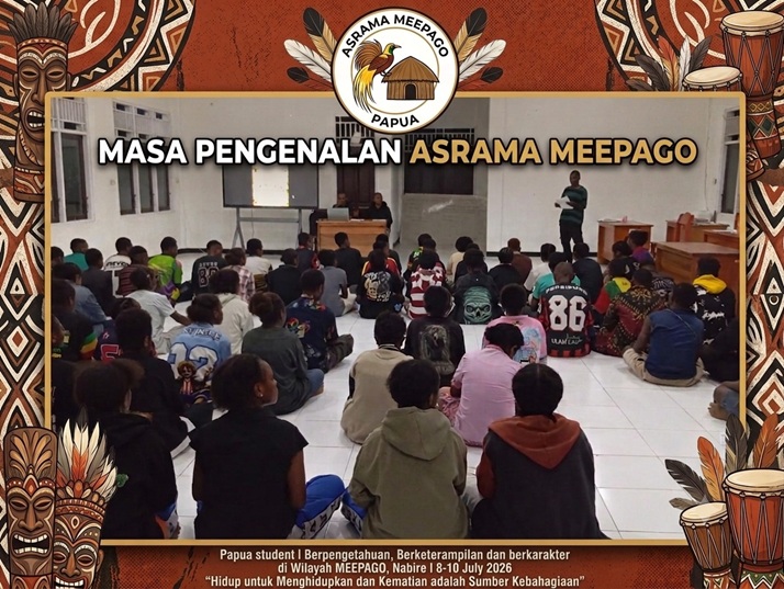 (Siswa Baru SMA Negeri Meepago Nabire Ikuti Masa Perkenalan Asrama dengan Antusias)