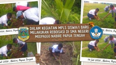 (MPLS SMA Negeri Meepago Nabire Diisi Aksi Reboisasi, Siswa Baru Tanam Pohon dan Belajar Peduli Lingkungan)