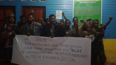 (Mahasiswa Deiyai di Nabire Tolak Penambahan Pos TNI, Desak Perlindungan Warga Sipil)