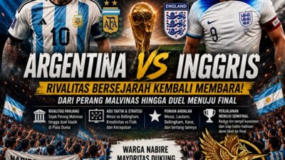 (Dukungan Warga Nabire Mengalir untuk Argentina, Mampukah The Three Lions Runtuhkan Dominasi Tim Tango?)