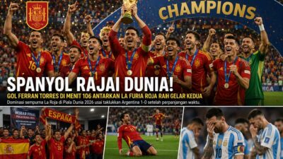 (Suporter Spanyol di Nabire Berpesta, La Roja Juara Piala Dunia 2026)