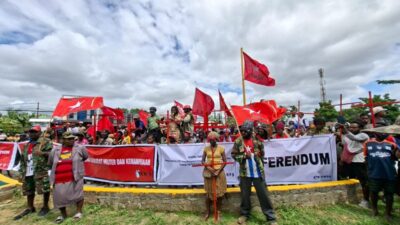 (Ratusan Massa KNPB Gelar Aksi Damai di Timika, Soroti Isu Militer dan Kemanusiaan Papua)