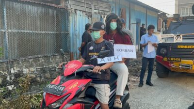 (Proses rekonstruksi yang dijalani AWS, pelaku pembunuhan terhadap CKC)