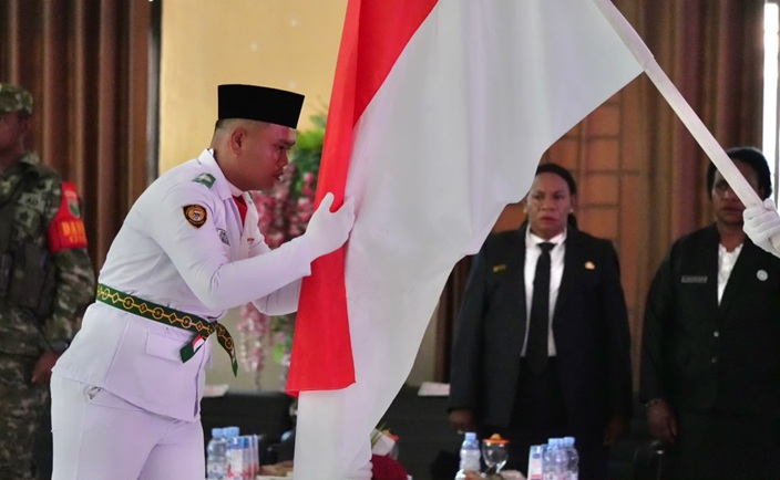 (30 Putra-Putri Puncak Jaya Dikukuhkan Jadi Paskibra HUT ke-81 RI)