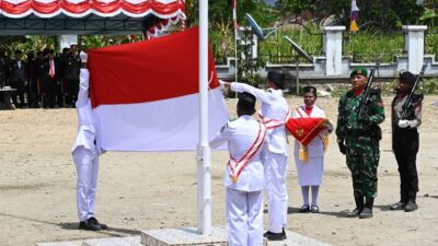 (Upacara Penurunan Bendera HUT ke-81 RI di Dogiyai Berjalan Aman, Ini Pesan Kapolres)