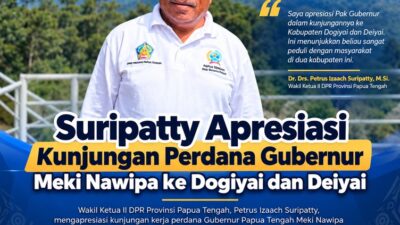 (Waket II DPR Papua Tengah Apresiasi Kunjungan Gubernur ke Dogiyai dan Deiyai)