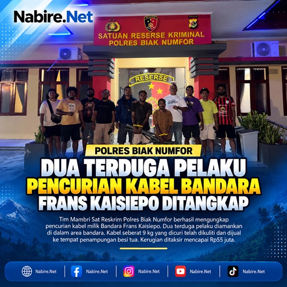 (Tim Mambri Polres Biak Numfor Tangkap Dua Terduga Pelaku Pencurian Kabel Bandara)