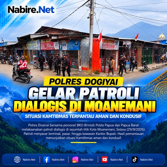 (Jaga Keamanan Wilayah, Polres Dogiyai Intensifkan Patroli Dialogis di Moanemani)