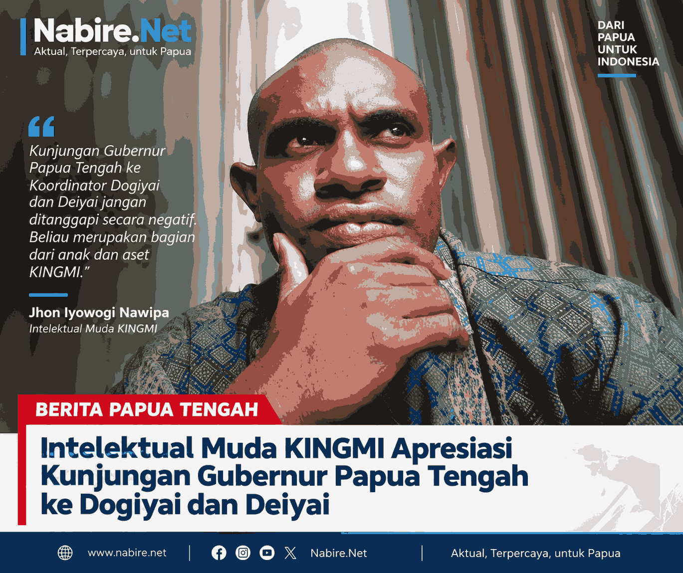 Intelektual Muda KINGMI Apresiasi Kunjungan Gubernur Papua Tengah ke Dogiyai dan Deiyai