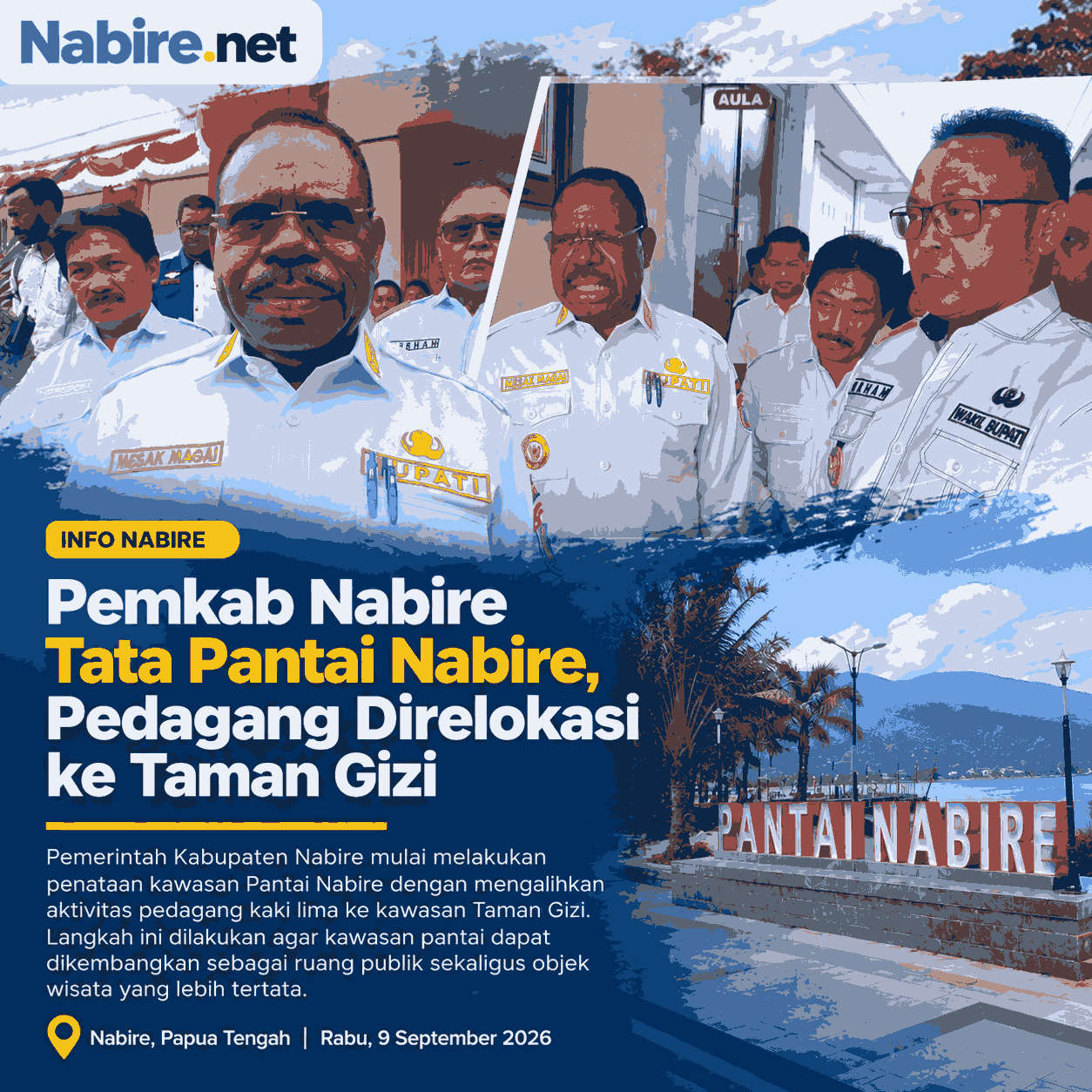 Pemkab Nabire Tata Pantai Nabire, Pedagang Direlokasi ke Taman Gizi