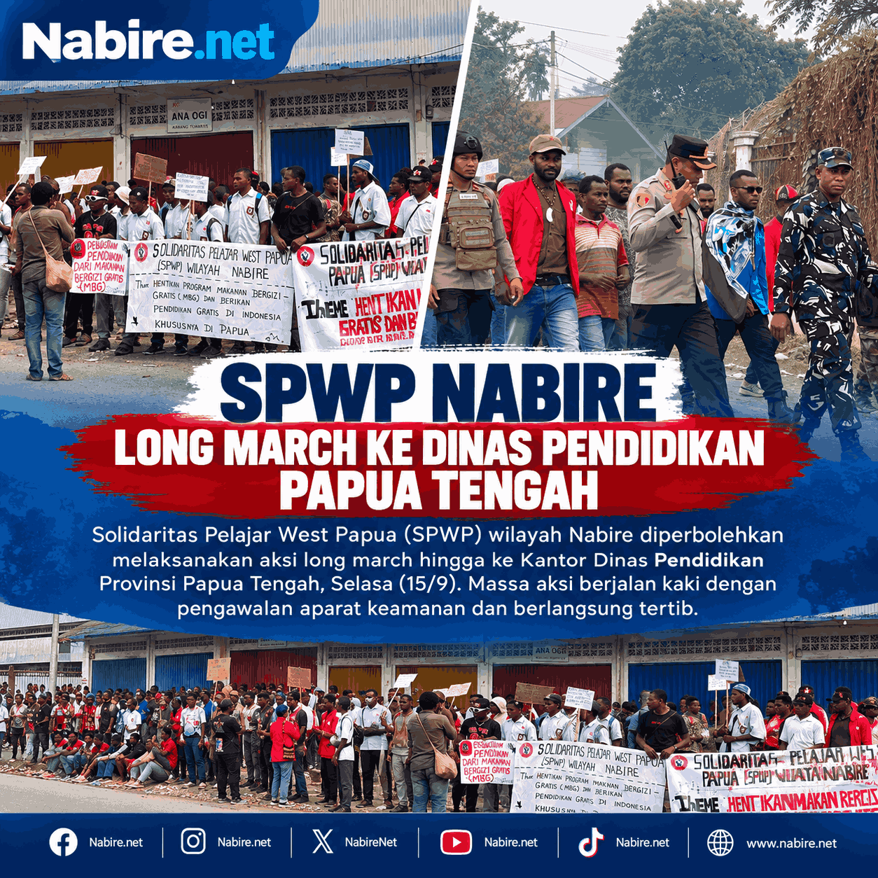 Pelajar SPWP Nabire Tolak MBG: “Kami Butuh Guru dan Dosen, Bukan MBG”
