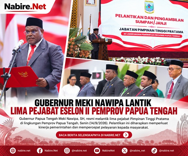 (Gubernur Meki Nawipa Lantik Lima Pejabat Strategis, Ini Daftar dan Jabatan Barunya)