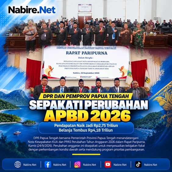 (APBD Perubahan Papua Tengah 2026 Disepakati, Belanja Naik Jadi Rp4,18 Triliun)