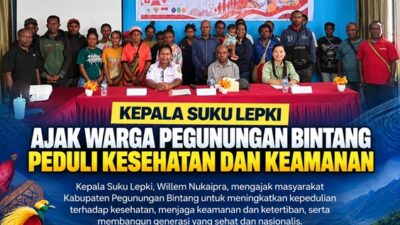 (Kepala Suku Lepki Ajak Warga Pegunungan Bintang Bangun Generasi Sehat dan Nasionalis)