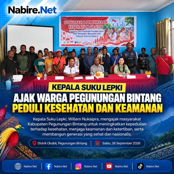 (Kepala Suku Lepki Ajak Warga Pegunungan Bintang Bangun Generasi Sehat dan Nasionalis)