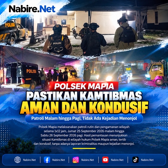 (Situasi Kamtibmas di Mapia Dogiyai Aman, Polisi Intensifkan Patroli hingga Pagi)