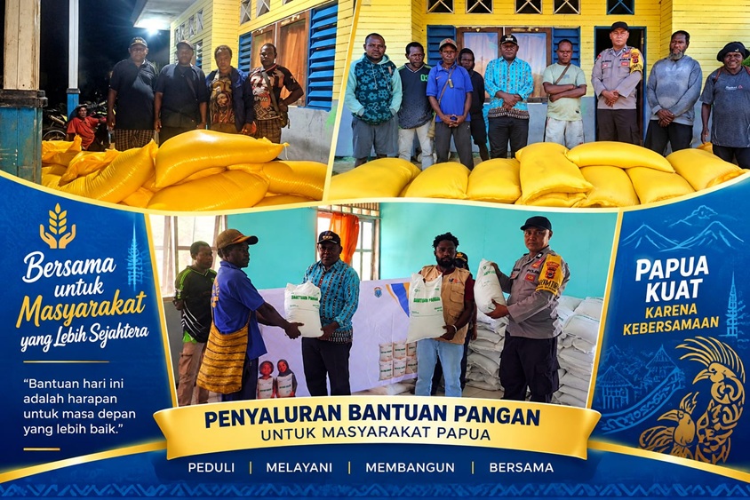 (Hadapi Musim Kemarau, Distrik Siriwo Bagikan 19 Ton Beras kepada Enam Kampung)
