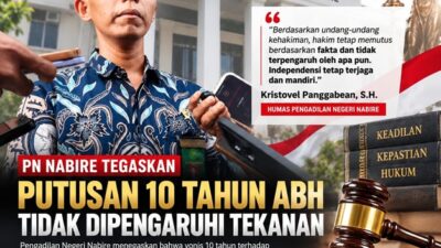 (PN Nabire Tegaskan Putusan 10 Tahun ABH Tidak Dipengaruhi Tekanan)