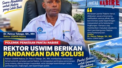 (Polemik Penataan Pantai Nabire, Rektor USWIM Minta Pemerintah Perhatikan Pedagang dan Pengunjung)