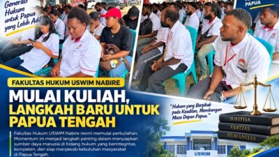 (Fakultas Hukum USWIM Nabire Mulai Kuliah, 48 Mahasiswa Terbagi Dua Kelas)