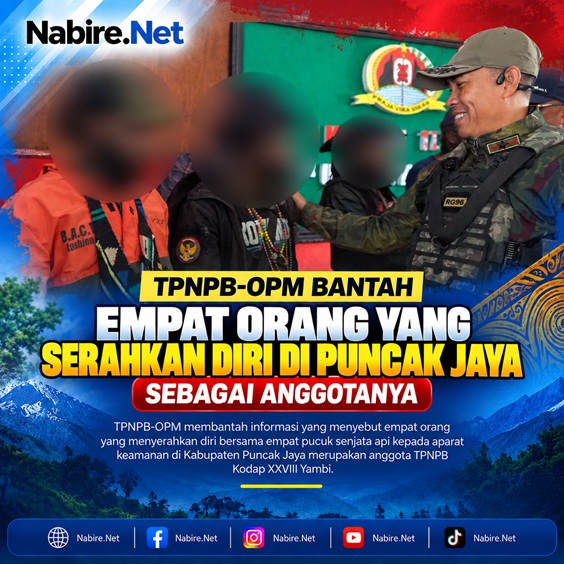 (TPNPB-OPM Bantah Empat Orang yang Serahkan Diri di Puncak Jaya sebagai Anggotanya)