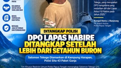(Kabur dari Lapas Nabire Sejak 2025, Salomon Tekege Akhirnya Ditangkap)