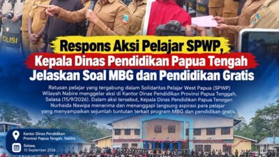 (Respons Aksi Pelajar SPWP, Kepala Dinas Pendidikan Papua Tengah Jelaskan Soal MBG dan Pendidikan Gratis)