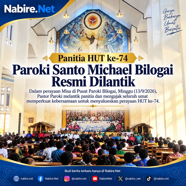 Panitia HUT ke-74 Paroki Santo Michael Bilogai Dilantik, Umat Diajak Perkuat Kebersamaan