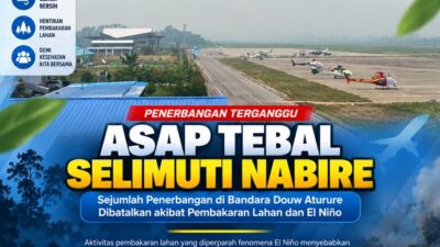 (Tiga Penerbangan di Bandara Nabire Dibatalkan akibat Asap)