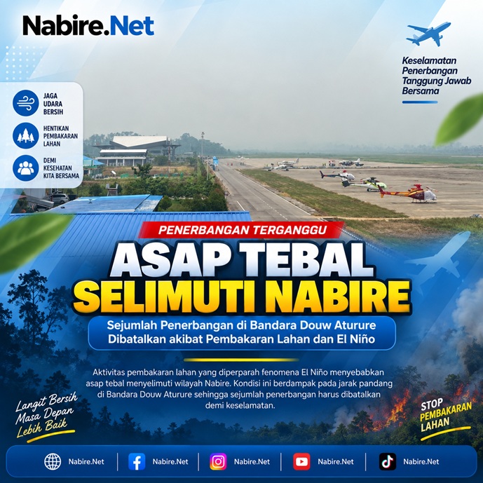 (Tiga Penerbangan di Bandara Nabire Dibatalkan akibat Asap)