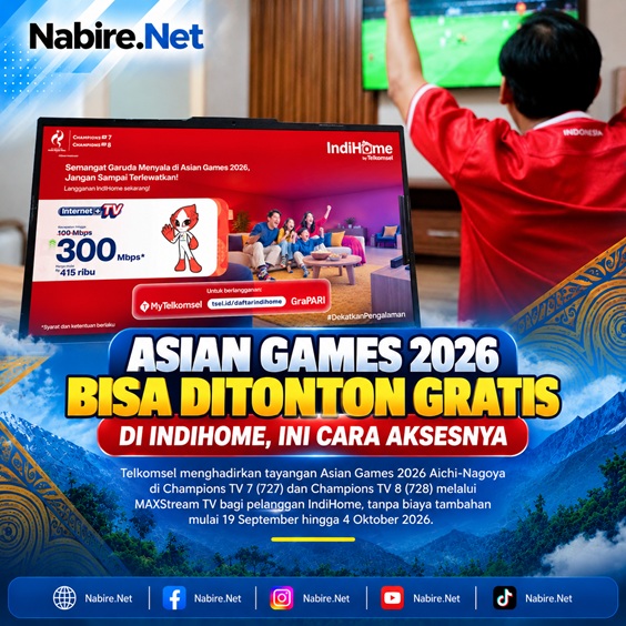 (Asian Games 2026 Bisa Ditonton Gratis di IndiHome, Ini Cara Aksesnya)