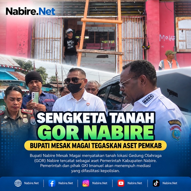 Bupati Nabire Sebut Tanah GOR Kotalama Aset Pemkab, Sengketa dengan GKI Masuk Mediasi