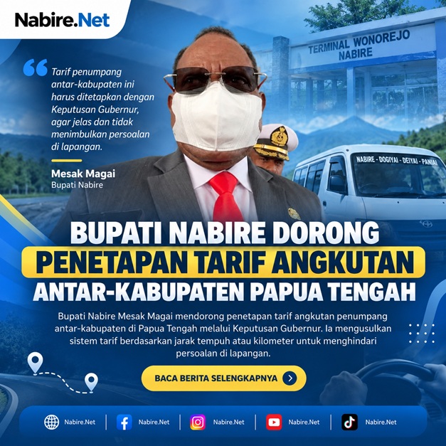 Bupati Nabire Dorong Tarif Angkutan Antar-Kabupaten Papua Tengah Dihitung per Kilometer