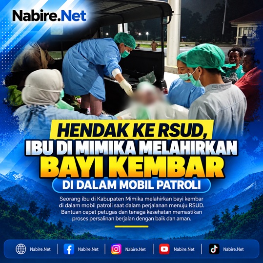 (Hendak ke RSUD, Ibu di Mimika Melahirkan Bayi Kembar di Dalam Mobil Patroli)