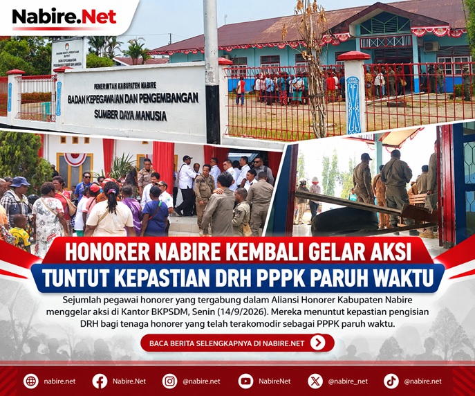 (Honorer Nabire Tuntut Kepastian DRH PPPK Paruh Waktu, Pemkab Sebut Januari 2027)