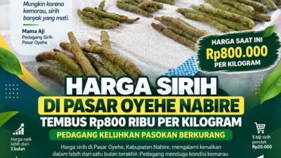 (Harga Sirih di Pasar Oyehe Nabire Tembus Rp800 Ribu per Kilogram, Pedagang Keluhkan Pasokan)