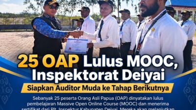 (Inspektorat Deiyai Cetak Calon Auditor, 25 Peserta OAP Lulus Tahap MOOC)