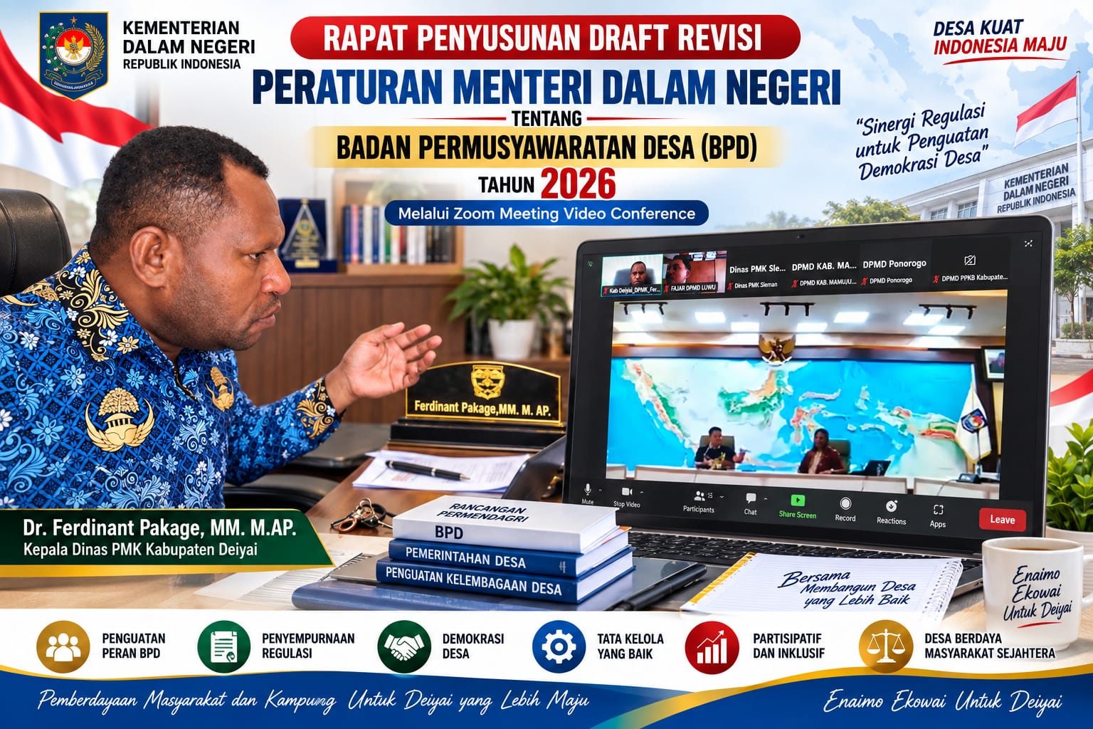 DPMK Deiyai Ikuti Pembahasan Revisi Aturan BPD Tingkat Nasional