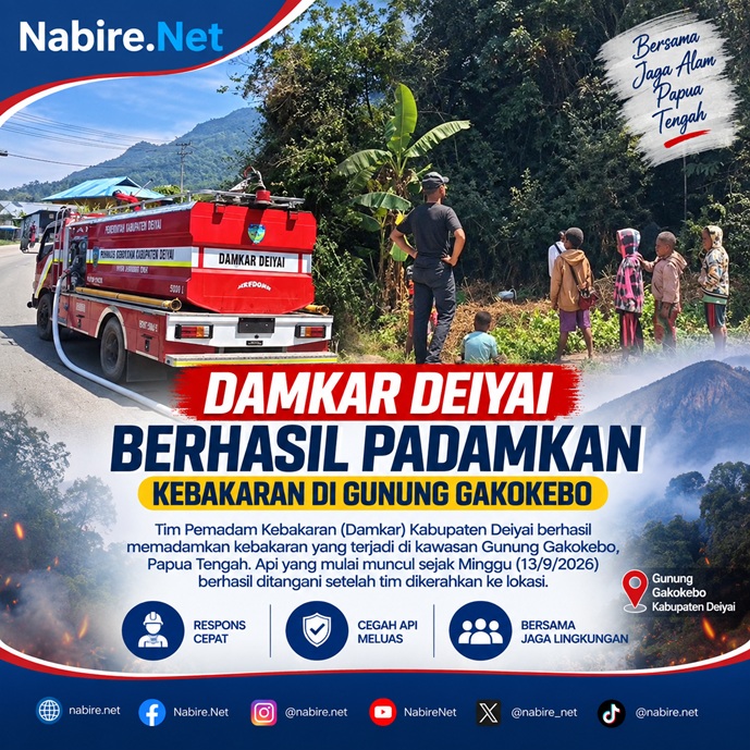(Damkar Deiyai Berhasil Padamkan Kebakaran di Gunung Gakokebo)